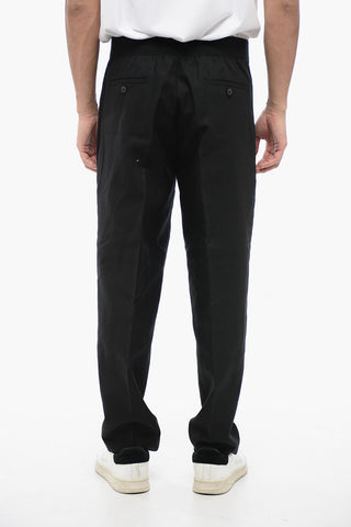 Linen-Blend Tapered-Fit Pants With Two Pleats