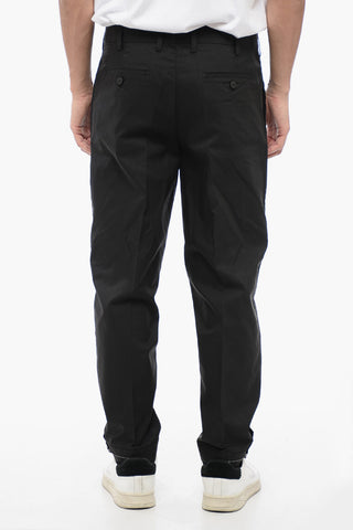 Pantaloni in Misto Cotone METAL HEM con Vita Regolare