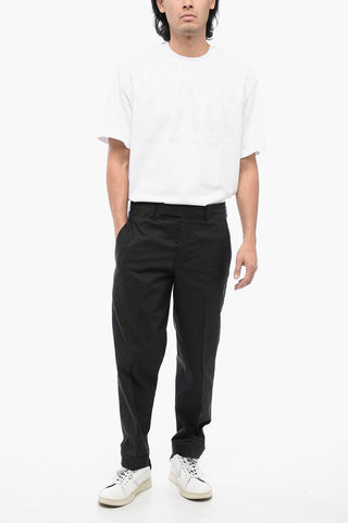 Pantaloni in Misto Cotone METAL HEM con Vita Regolare