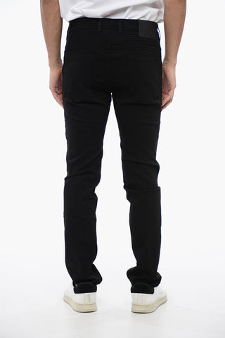 Skinny Fit Stretch Biker Denims 14cm