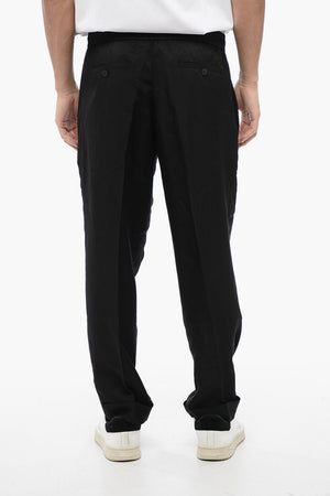 Pantaloni REM in Misto Viscosa con Elastico in Vita