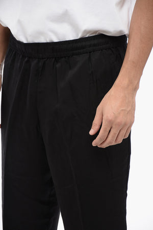 Pantaloni REM in Misto Viscosa con Elastico in Vita