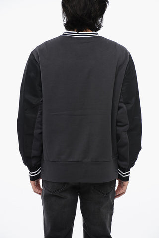 Crew Neck HYBRID Bomber Fit Sweatshirt with Nylon Inserts