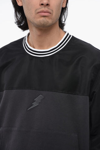 Crew Neck HYBRID Bomber Fit Sweatshirt with Nylon Inserts