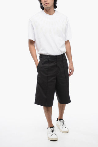 Shorts Multitasca in Misto Cotone con Passanti