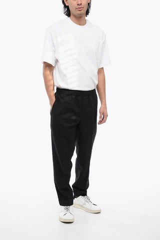 Linen-Blend Trousers REM with Elastic Waist