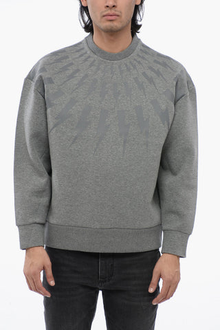 Felpa Easy Fit FAIRISLE THUNDERBOLT in Neoprene di Cotone