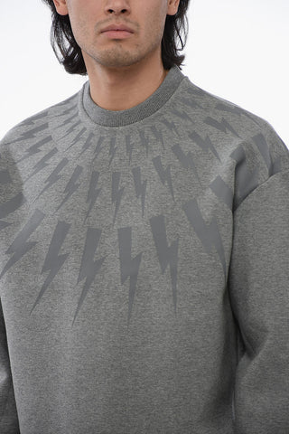 Felpa Easy Fit FAIRISLE THUNDERBOLT in Neoprene di Cotone