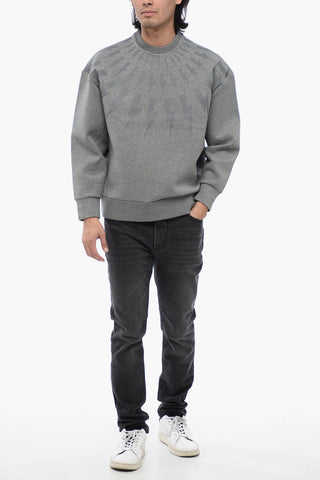 Cotton Neoprene FAIRISLE THUNDERBOLT Easy Fit Sweatshirt