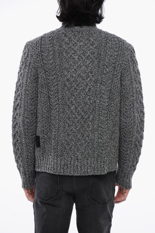 Pullover in Lana Cable Knit con Full Zip