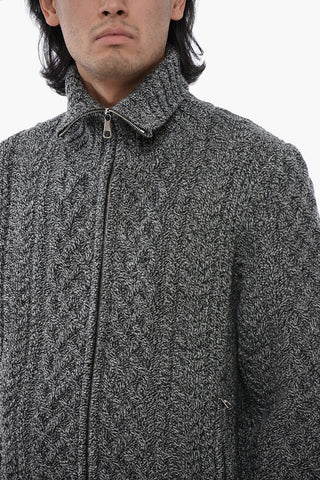 Pullover in Lana Cable Knit con Full Zip