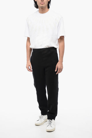 Cotton Blend Cargo Sweatpants with Cuffed Hem
