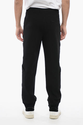 Cotton Blend Cargo Sweatpants with Cuffed Hem