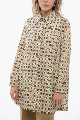 Rainproof Trench with All-over Horsebit Motif