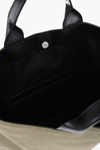 Canvas Shopper Bag with Leather Handles