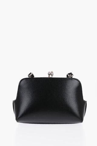 Leather Mini Crossbody Bag with Clip Clap Closure