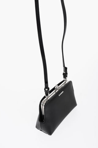 Leather Mini Crossbody Bag with Clip Clap Closure