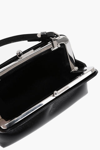 Leather Mini Crossbody Bag with Clip Clap Closure