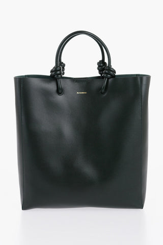 Leather Handbag with Knot Detail