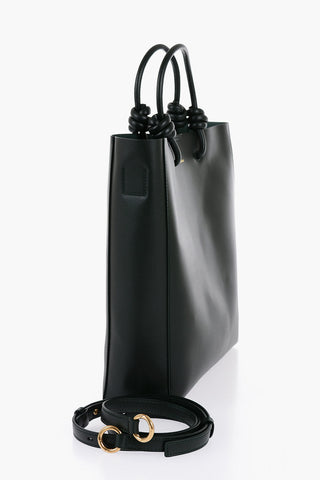 Leather Handbag with Knot Detail