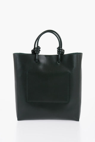 Leather Handbag with Knot Detail