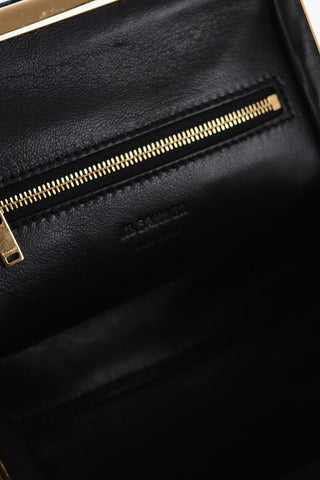Borsa a Mano GOJI in Pelle Stampata con Manico in Bambù