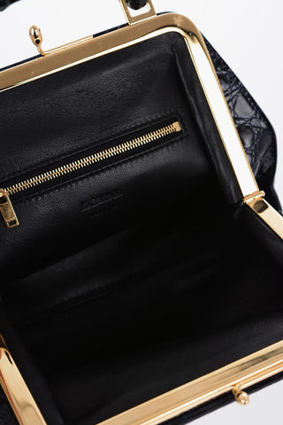 Borsa a Mano GOJI in Pelle Stampata con Manico in Bambù