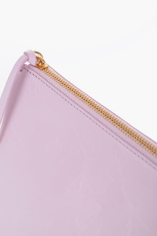 Craquelé Leather Clutch with Zip Closure