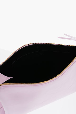 Craquelé Leather Clutch with Zip Closure