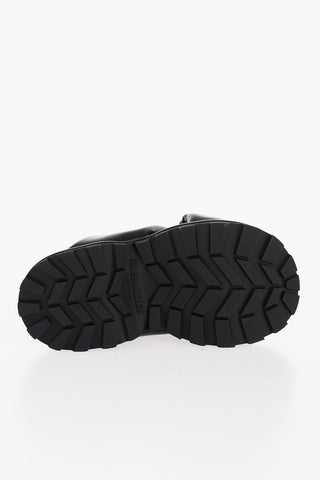 Criss Cross Designed Leather Sandals with Carrion Sole