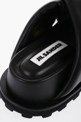 Criss Cross Designed Leather Sandals with Carrion Sole