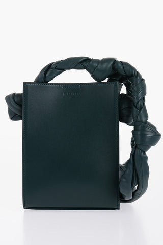 Leather TANGLE Shoulder Bag with Woven Handle