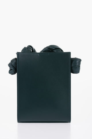 Leather TANGLE Shoulder Bag with Woven Handle