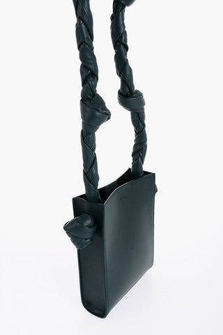 Leather TANGLE Shoulder Bag with Woven Handle