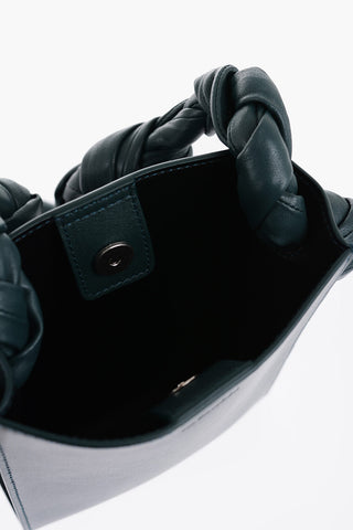 Leather TANGLE Shoulder Bag with Woven Handle