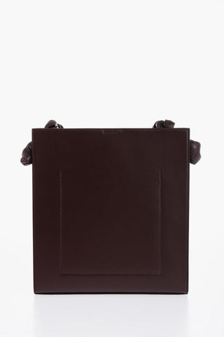 Leather Slim TANGLE Shoulder Bag with Knoted Strap