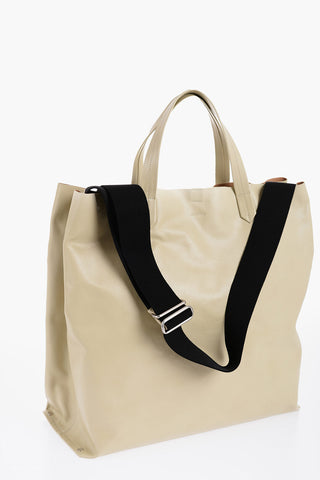 Leather TAPE Shopping Bag with Adjustable Shoulder Strap