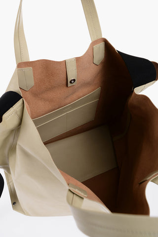 Leather TAPE Shopping Bag with Adjustable Shoulder Strap