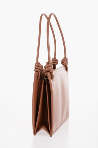 Leather Handbag with Knot Detailing