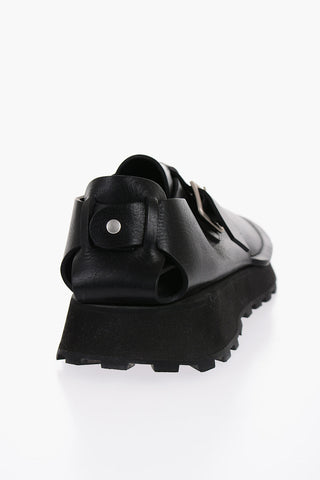 Leather Desert Booties with Front Buckle