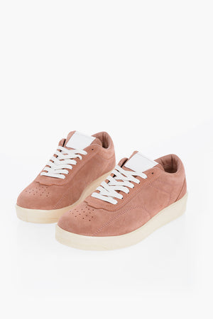 Low-Top Suede Sneakers with Rubber Sole