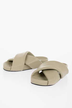 Leather Sandals with Criss-Cross Design