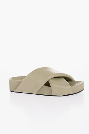 Leather Sandals with Criss-Cross Design