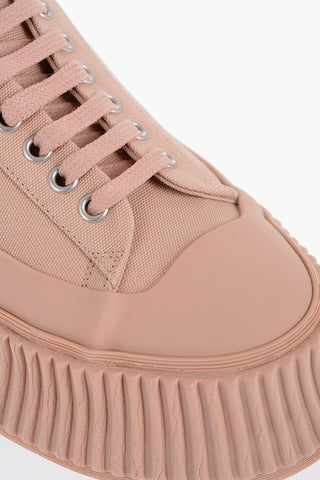Lace-Up Canvas Sneakers with Chunky Sole