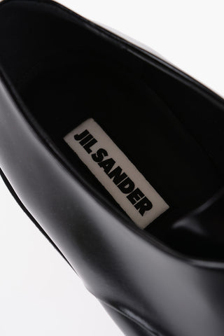 Point Toe Leather Derby Shoes with Rubber Sole