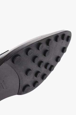 Point Toe Leather Derby Shoes with Rubber Sole