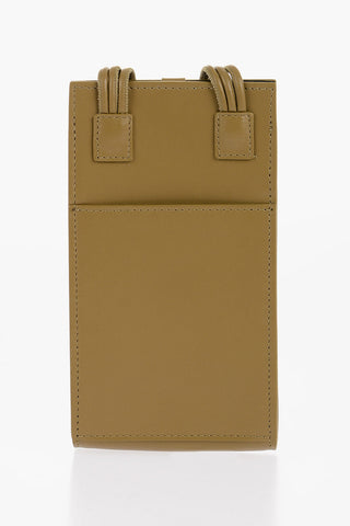 Leather Phone Case with Woven Shoulder Strap
