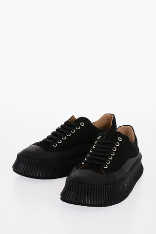 Canvas Lace-Up Sneakers with Chunky Sole