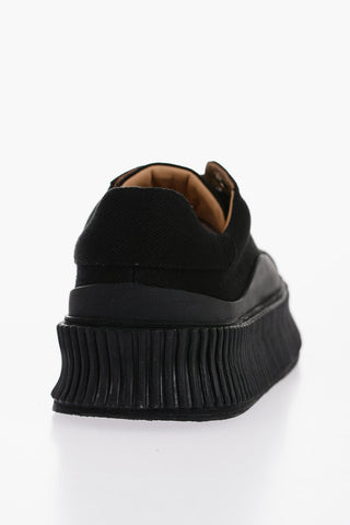 Canvas Lace-Up Sneakers with Chunky Sole