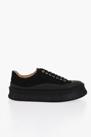 Canvas Lace-Up Sneakers with Chunky Sole